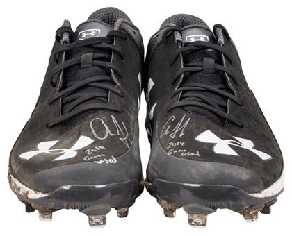 2014 Aaron Judge Game Used and Signed Under Armour Cleats (Anderson LOA & JSA)